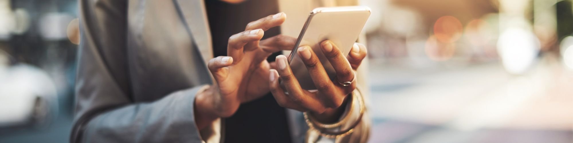 Woman browsing on her phone